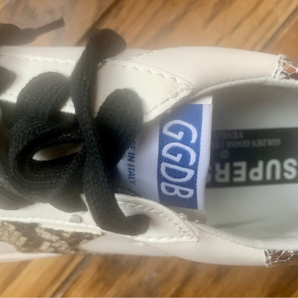 Golden Goose leather sneakers with leopard star